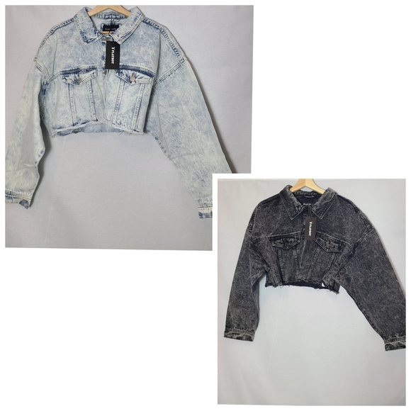 Brand new Playboy cropped denim jackets- blue and black available- larges and XL - Picture 2 of 4